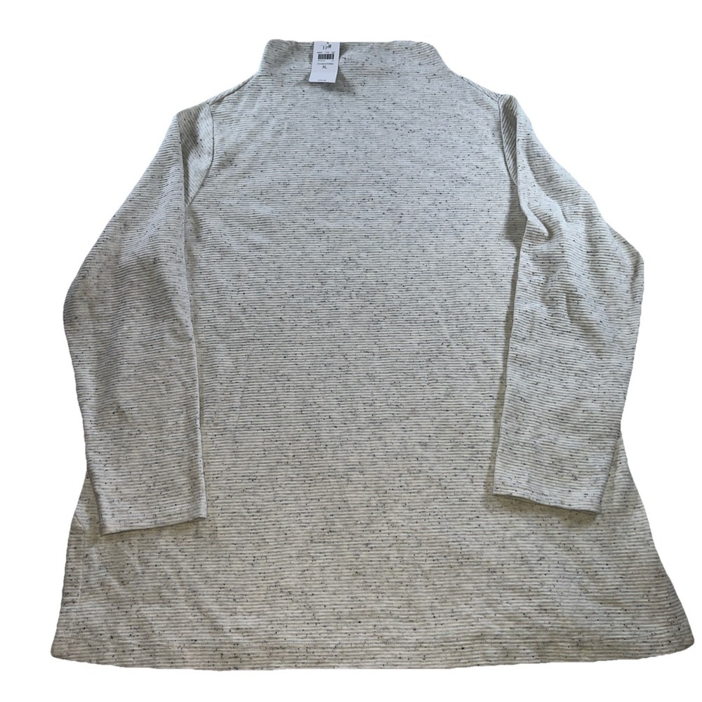 J. Jill Wearever Collection Cream Pattern‎ Turtleneck Top Size XL NWT $79 Retail
